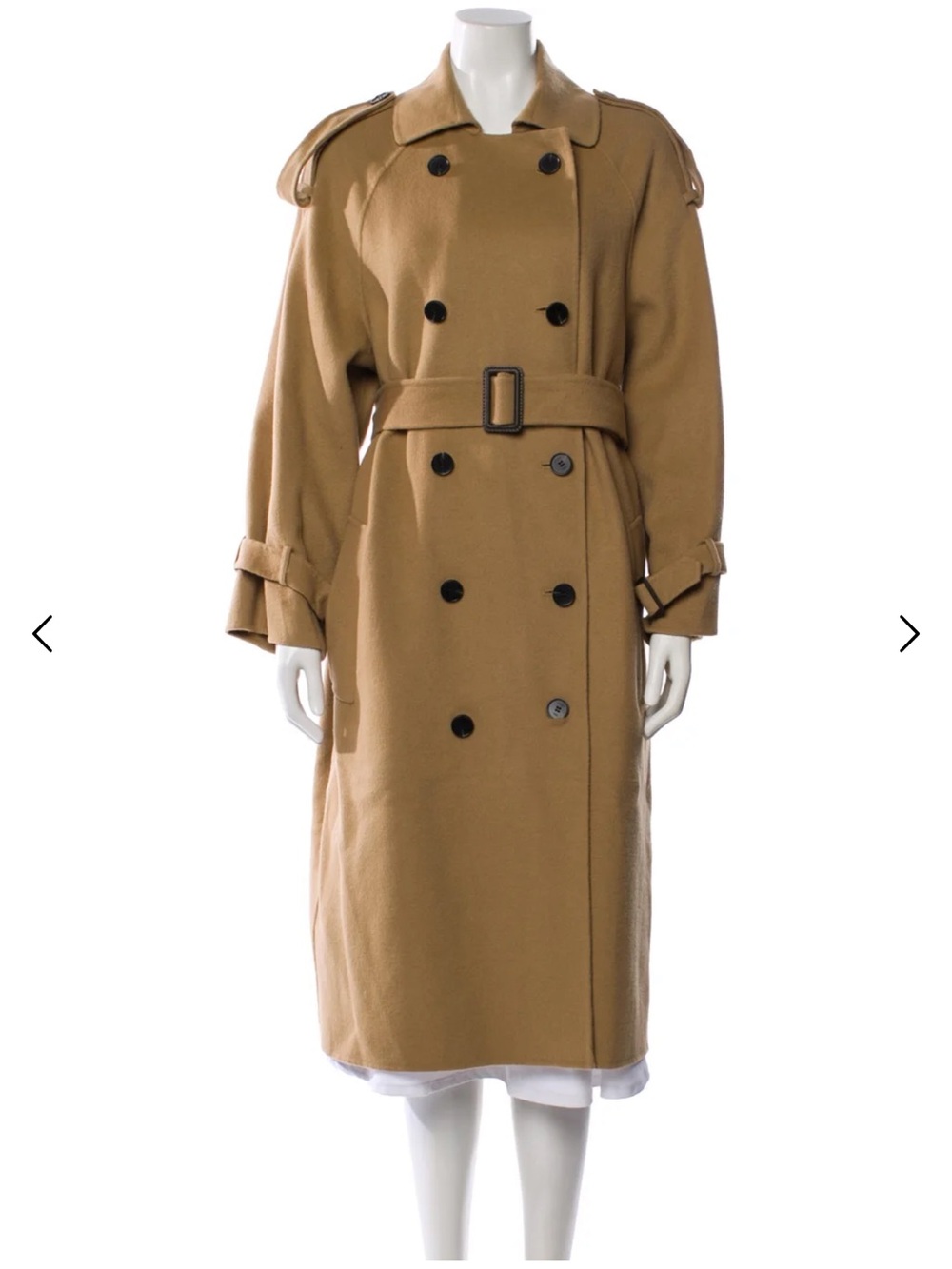 Maje Camel Wool Trench Coat